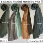 Pashmina Gradasi Berbagai Varian Warna dan Motif Meddyanaveils
